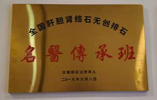 善沅堂提供的榮譽資質資料:全國肝胆肾結石名醫传承班